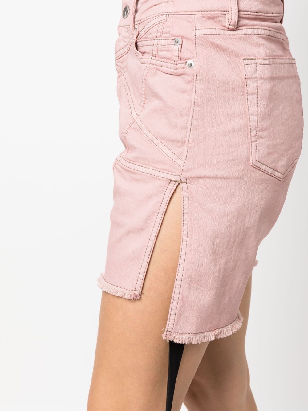 raw-cut denim shorts - 5