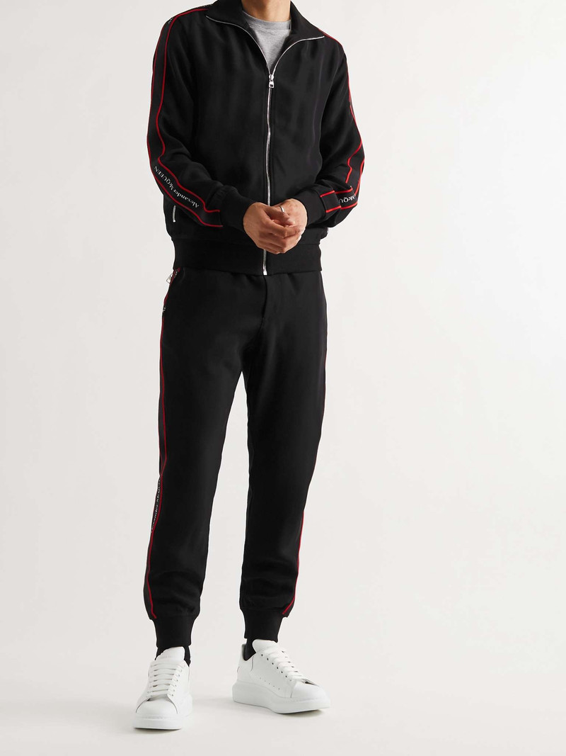 Alexander McQueen Slim-Fit Logo Webbing-Trimmed Crepe Track Jacket outlook