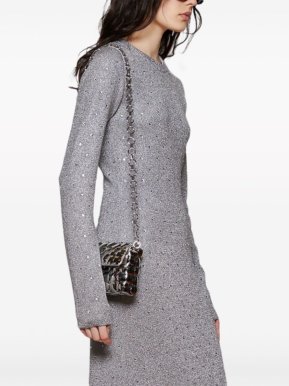 metallic silver shoulder bag - 3