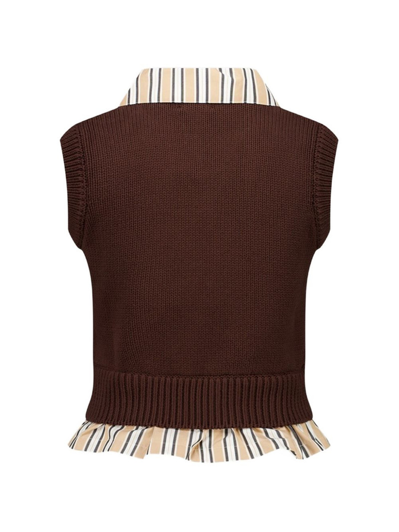 CHARLES JEFFREY LOVERBOY V-neck cropped vest shirt outlook