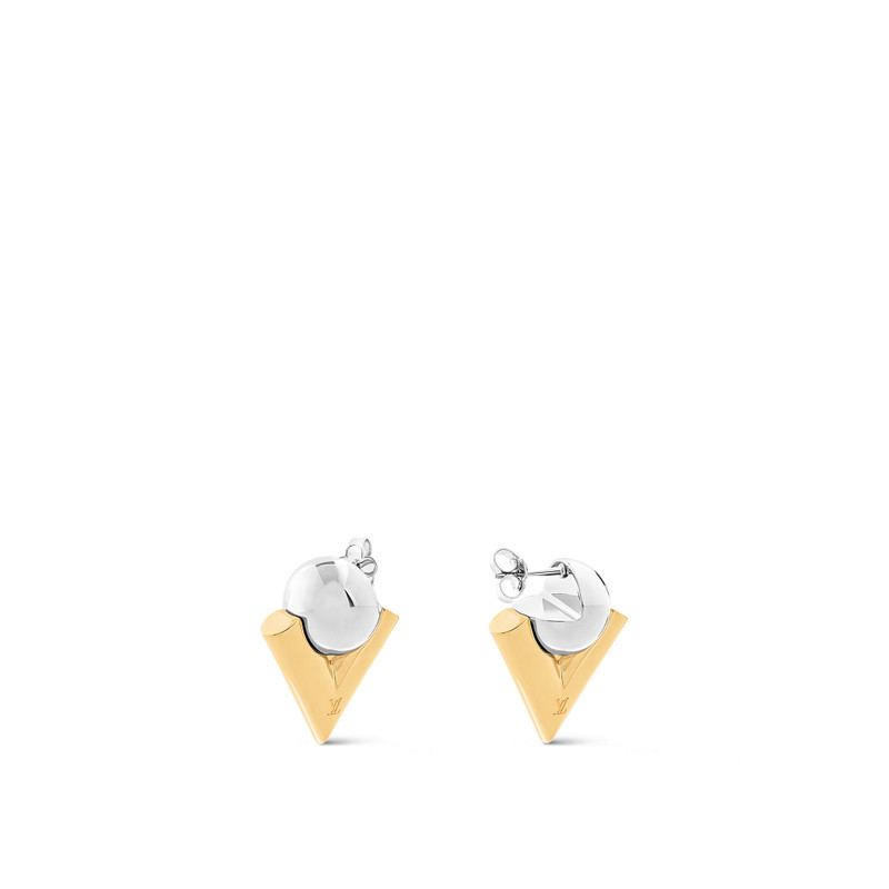 Louis Vuitton V For Vuitton Pearl And  Metal Earrings outlook
