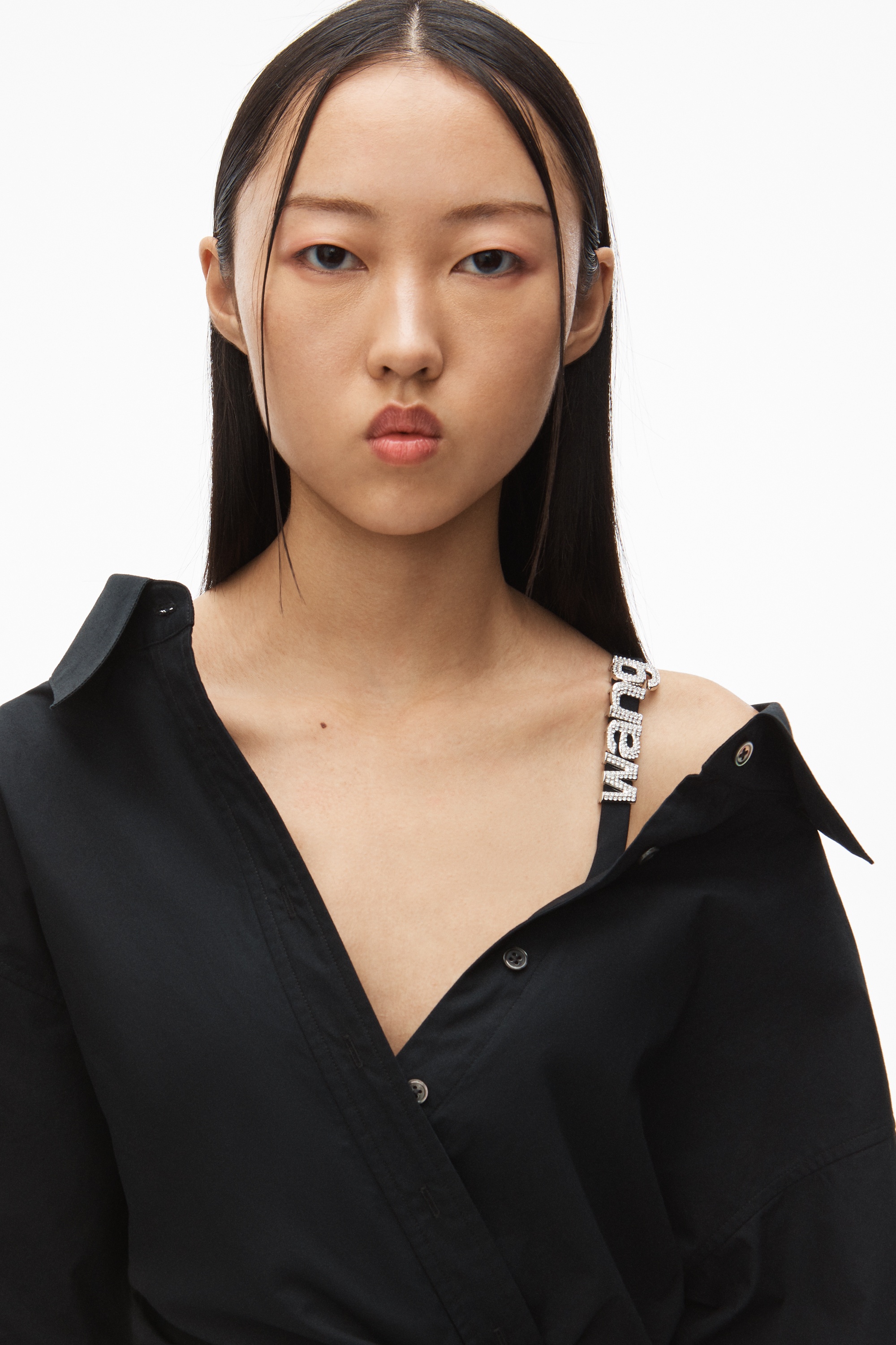 GATHERED DRESS IN COTTON SHIRTING - 6
