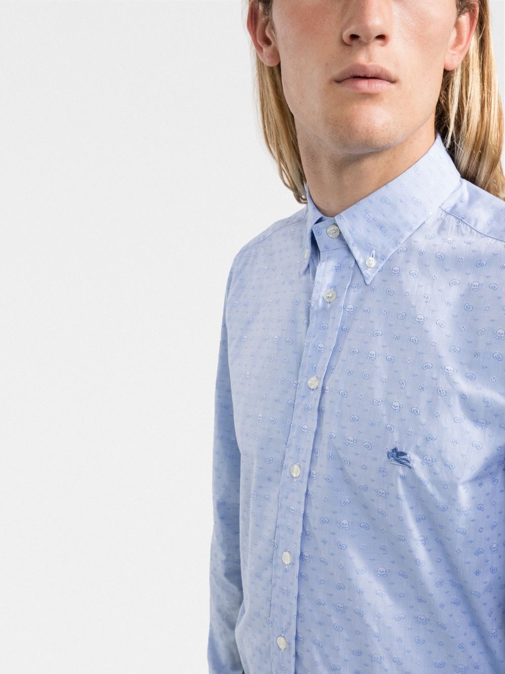 embroidered button-down shirt - 5