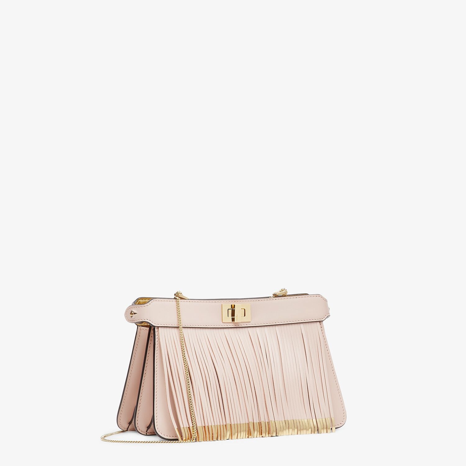 Pink leather bag with fringes - 3