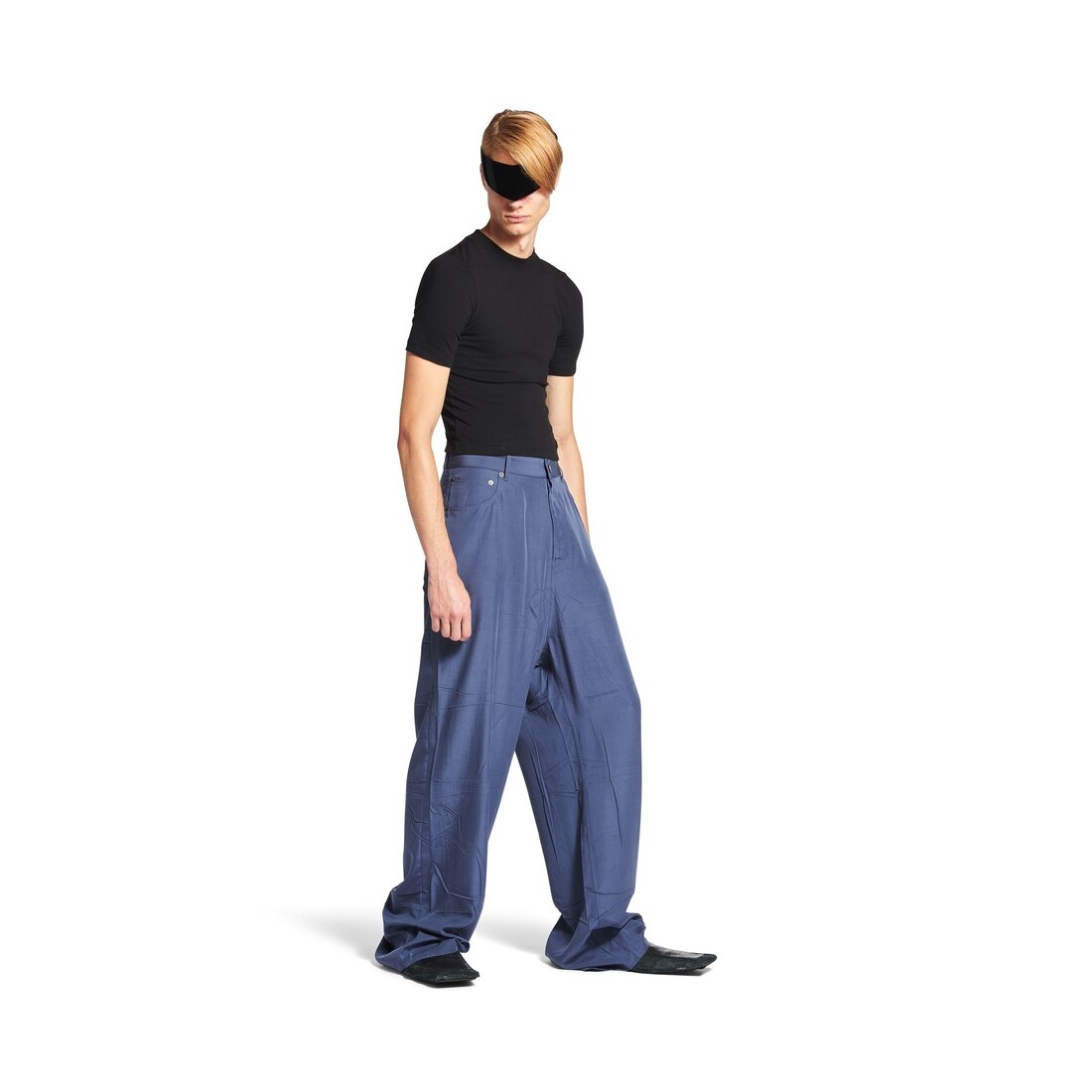 Men's Fluid Denim Pants in Faded Blue - 2