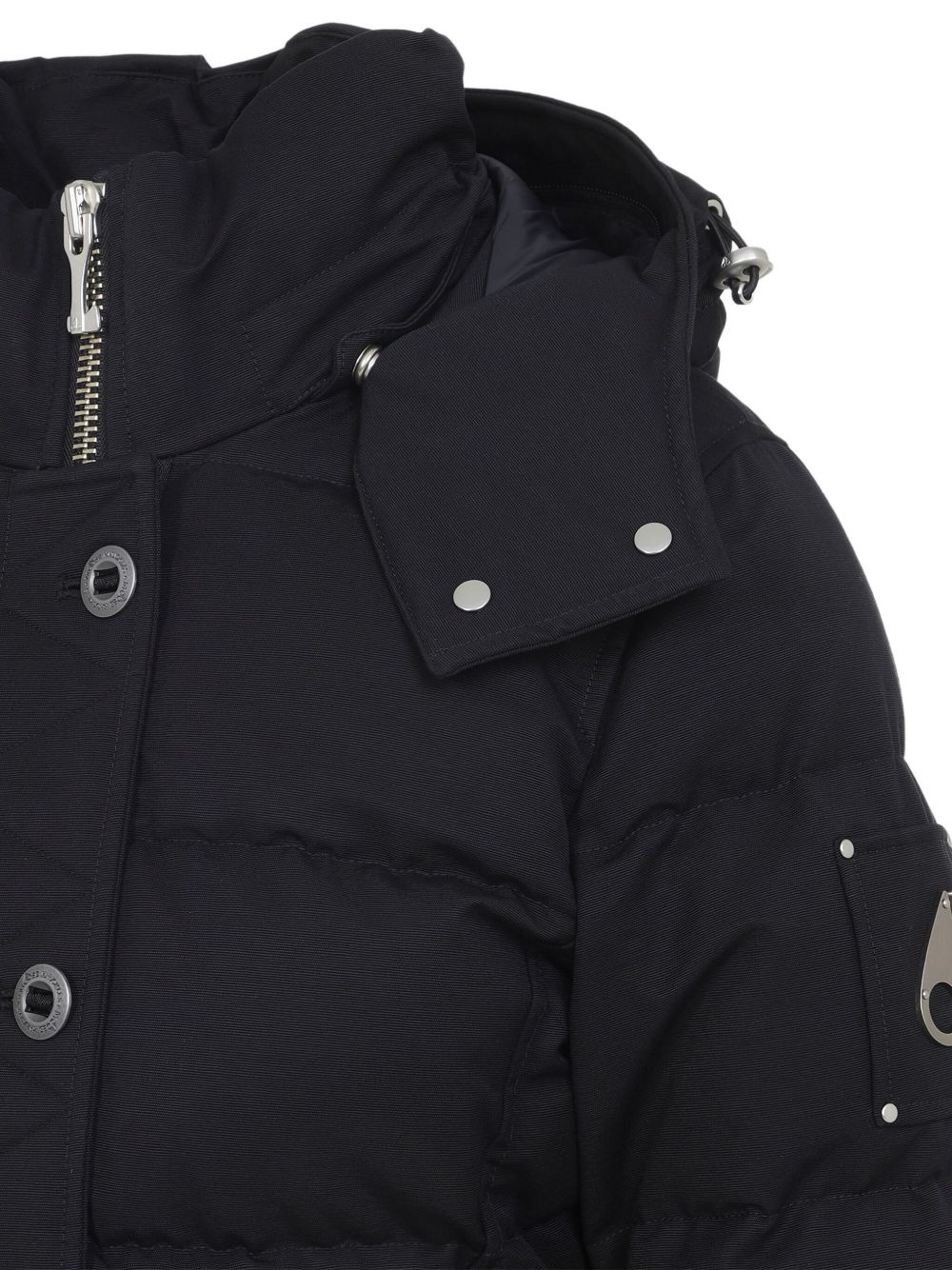 quilted-design hooded jacket - 4