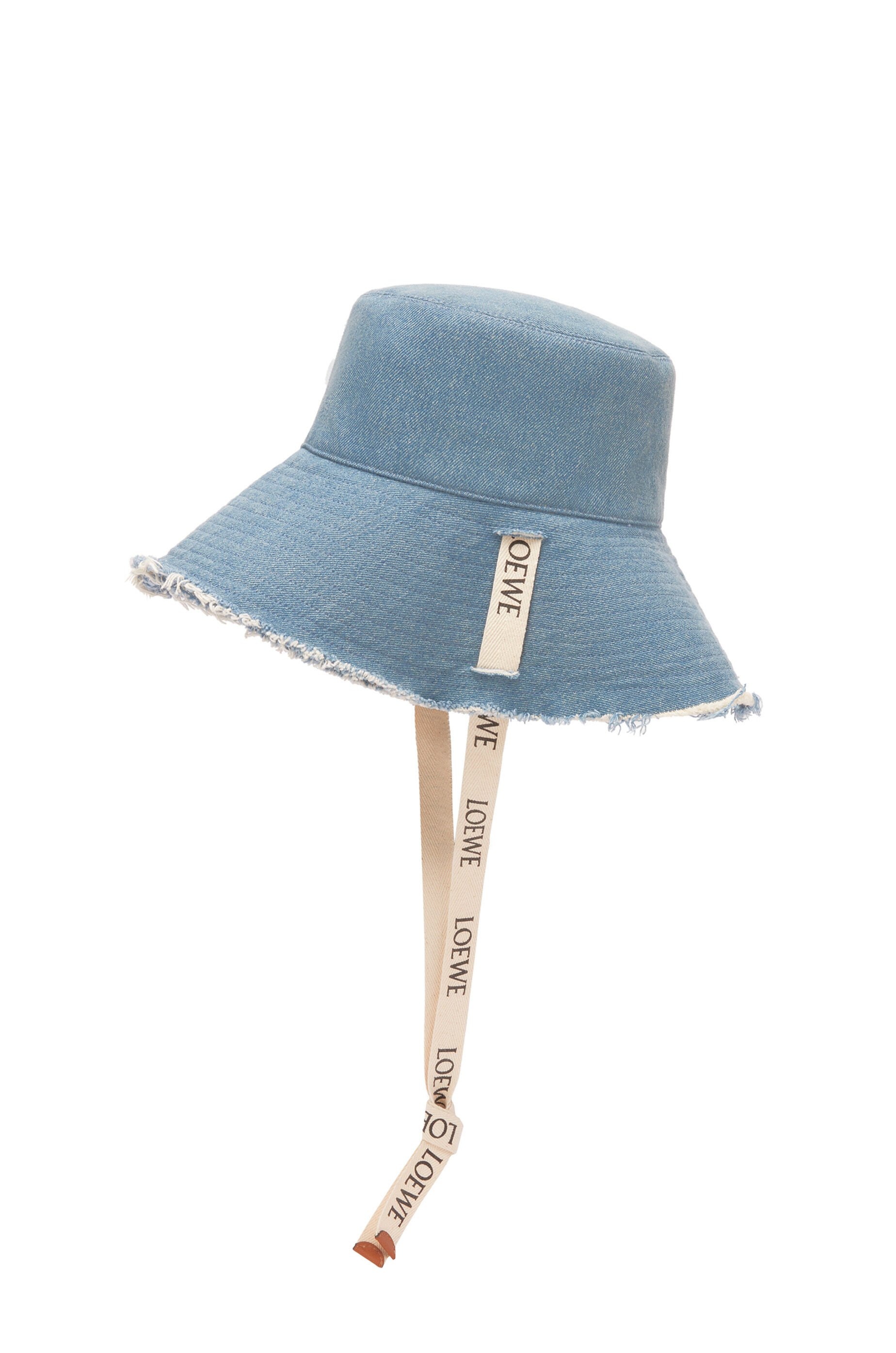 Frayed fisherman hat in denim and calfskin - 4