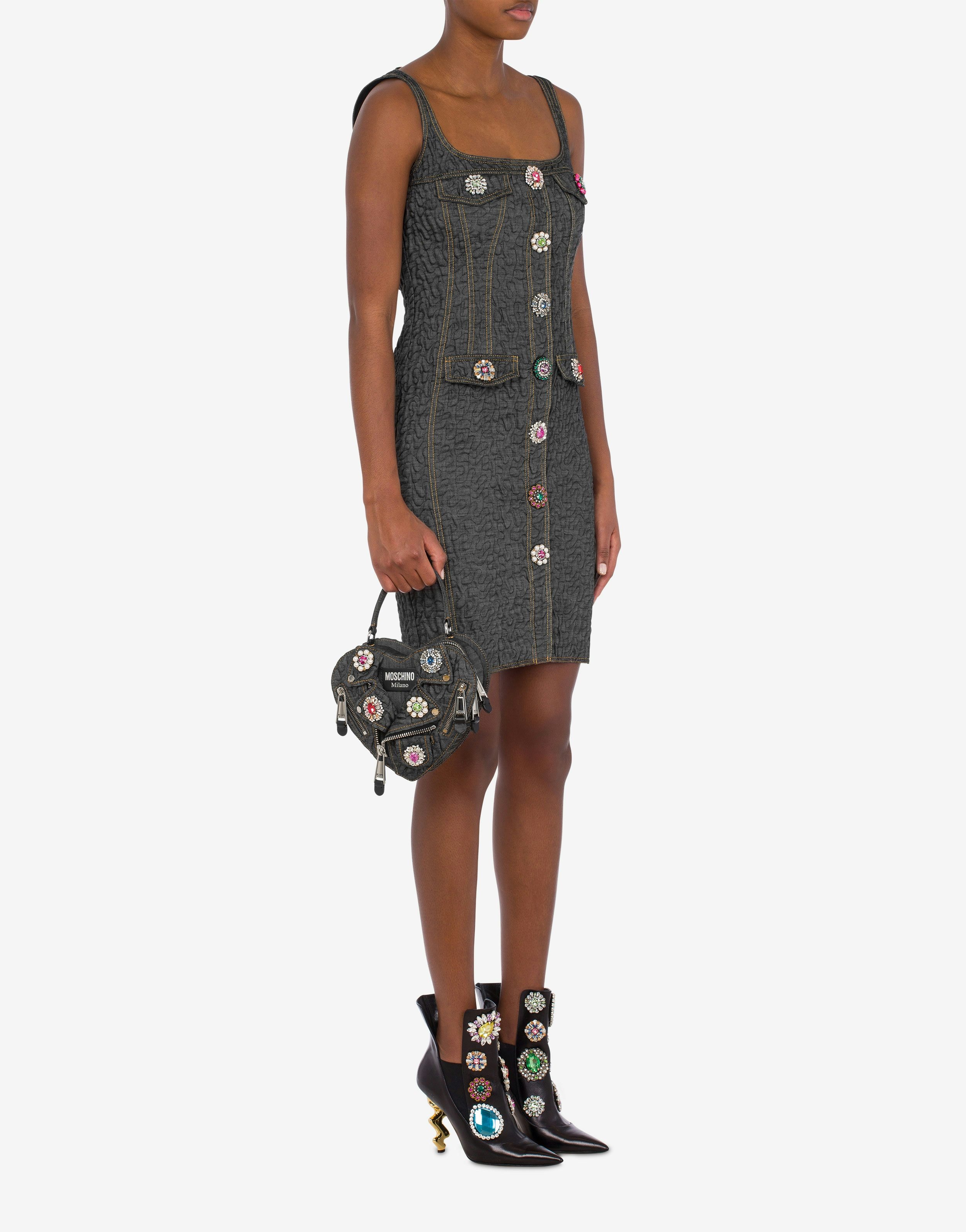 JEWELS MOSCHINO HEART DENIM BIKER BAG - 6