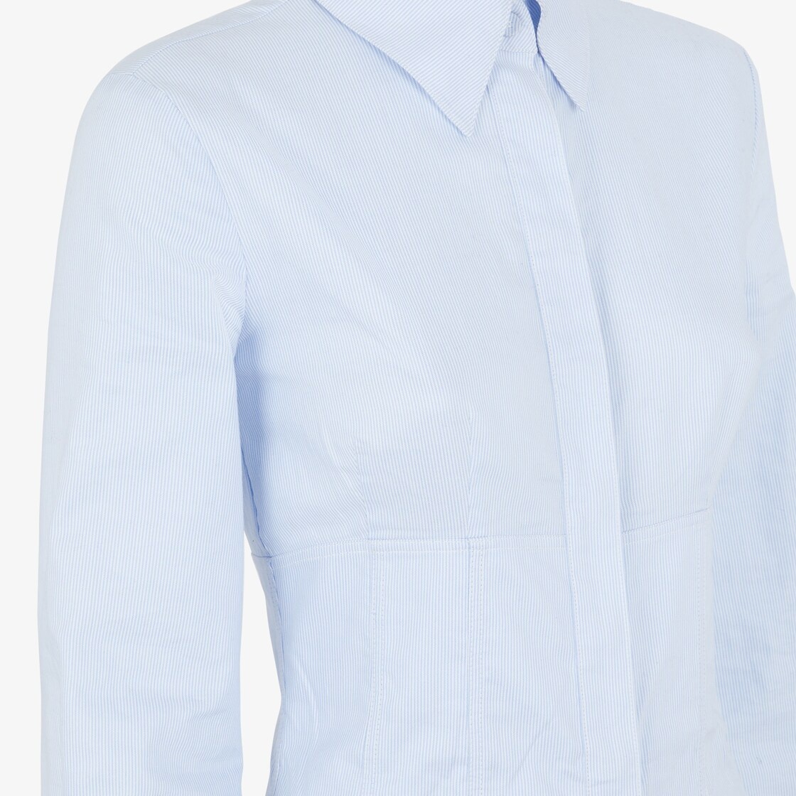 Light blue micro pinstripe cotton shirt - 3