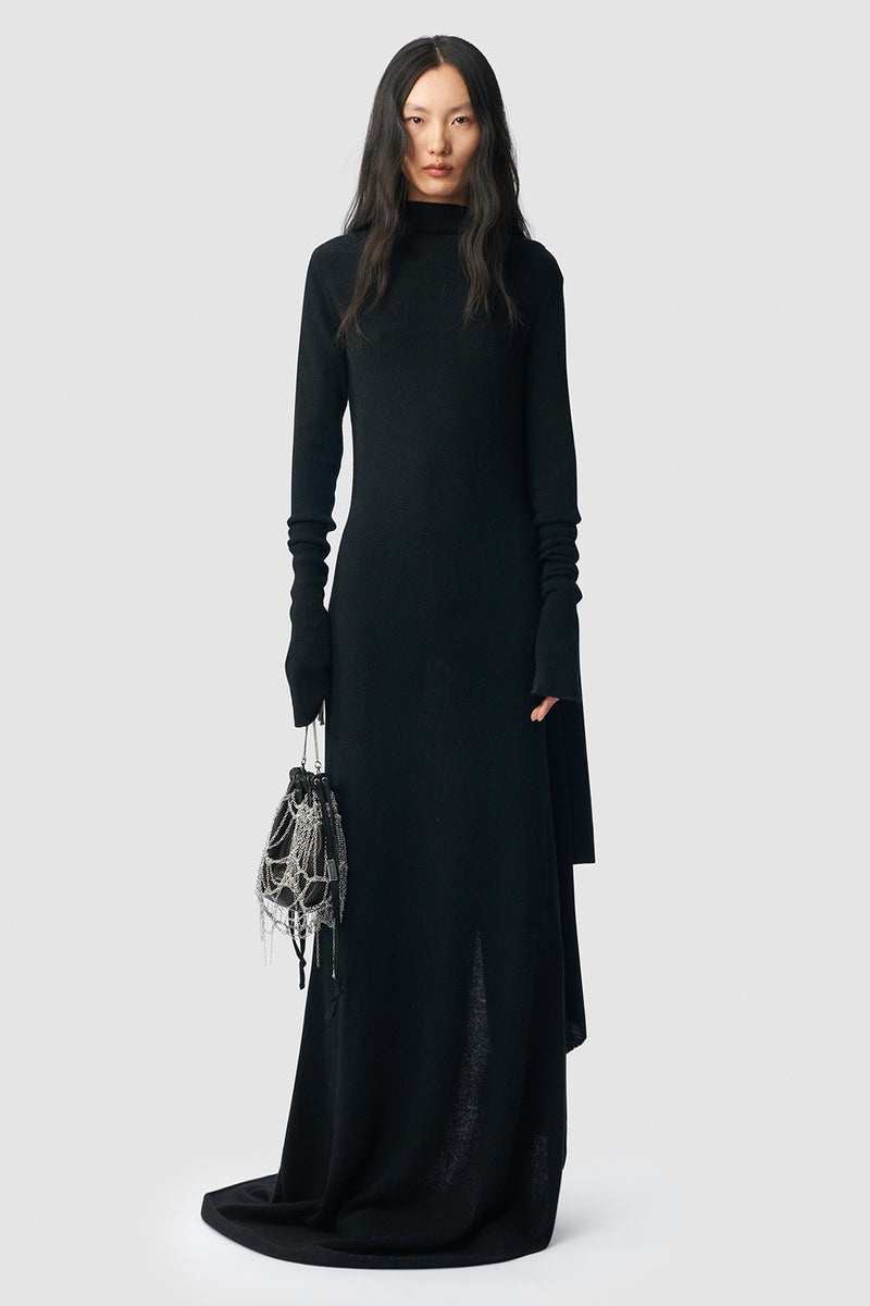 Zorka Long Asymmetric Draped Dress - 4