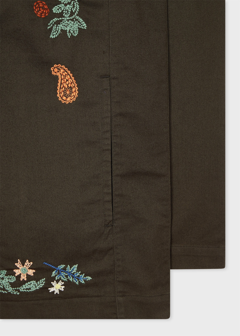 Paul Smith Dark Green Embroidered Paisley Overshirt outlook
