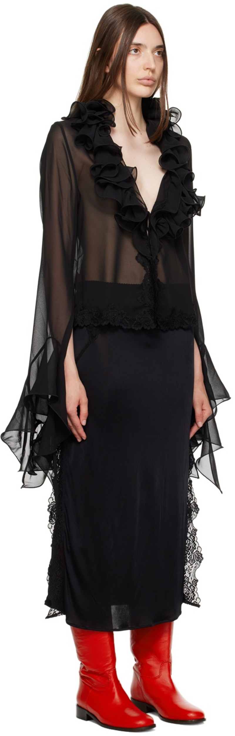 VAILLANT Black FrouFrou Blouse outlook