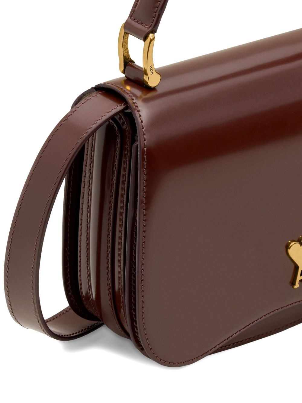 heart-logo leather shoulder bag - 6