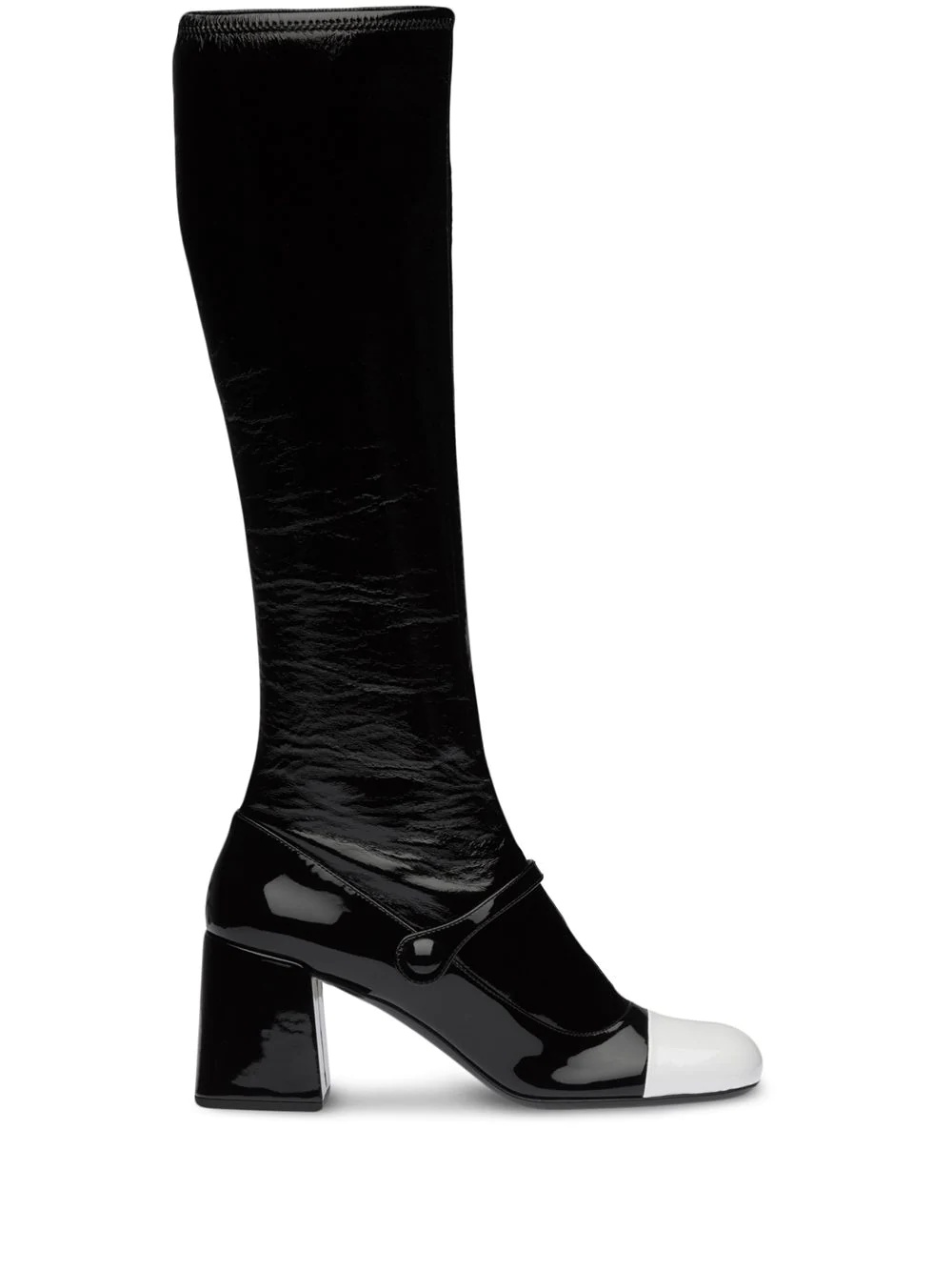 patent-leather block heel boots - 1