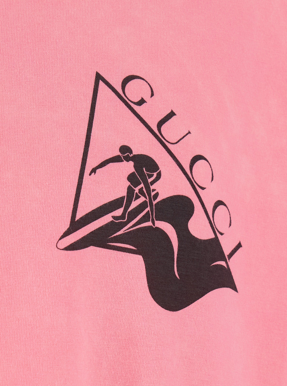 Gucci Men Pink Crewneck T-Shirt With Surf Print And Logo On The Front In Cotton Man - 3