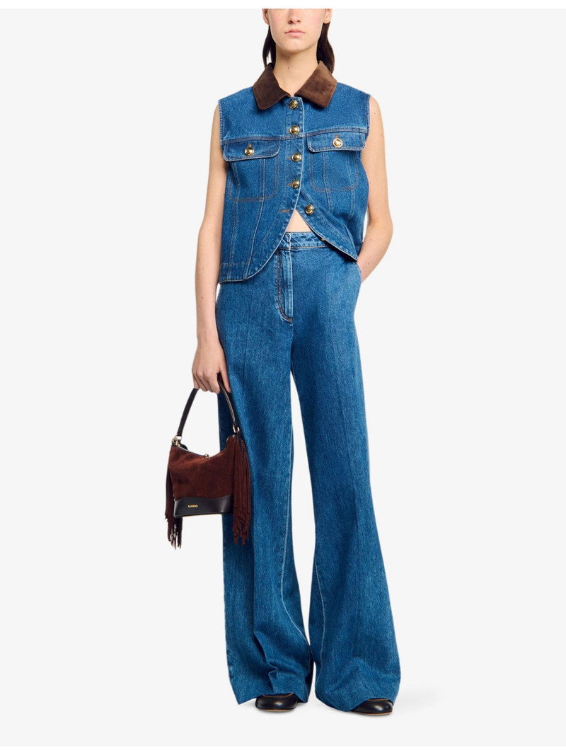Sandro Wide-Leg High-Rise Denim Jeans outlook