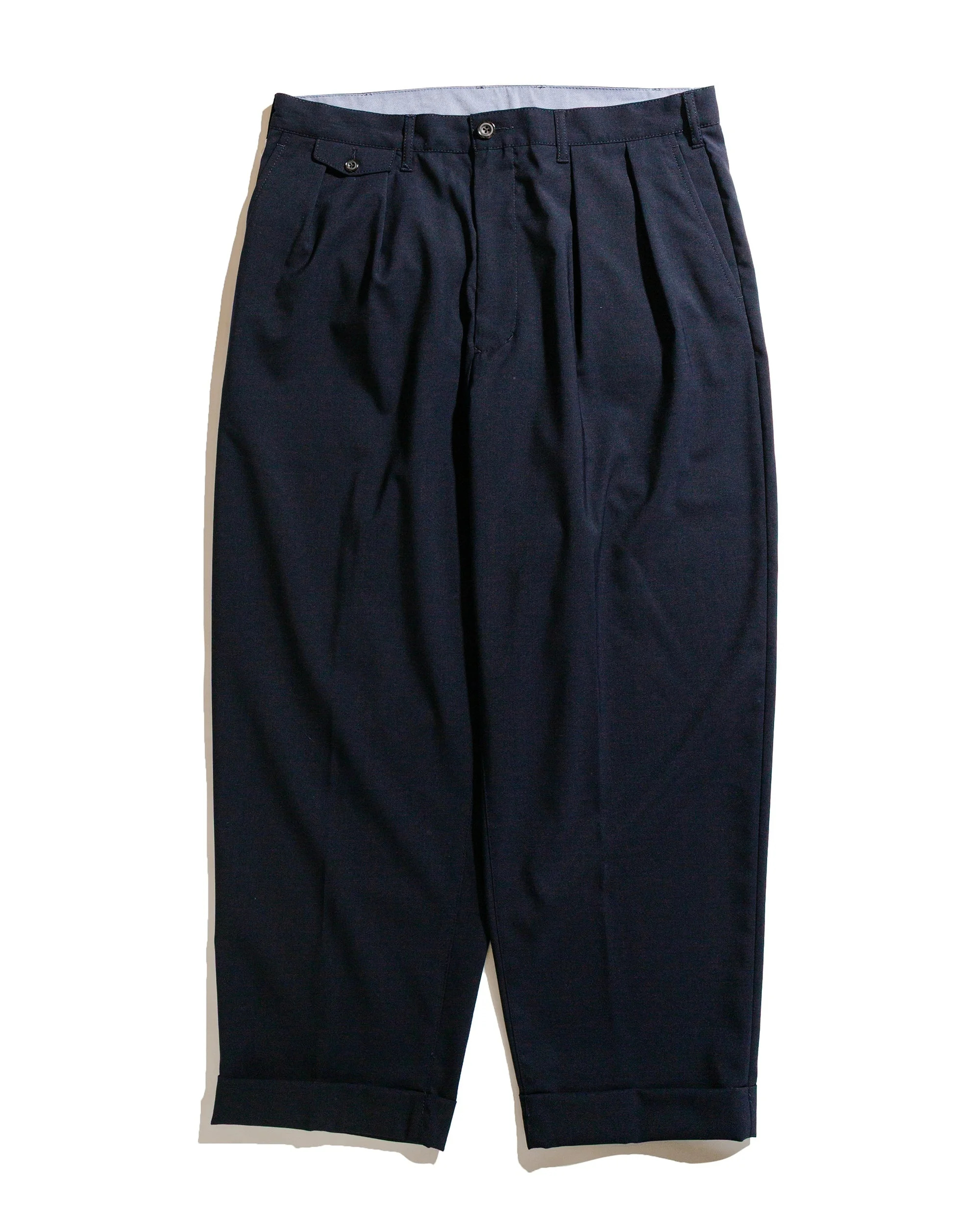 2Pleats Wool Tropical Dark Navy - 1