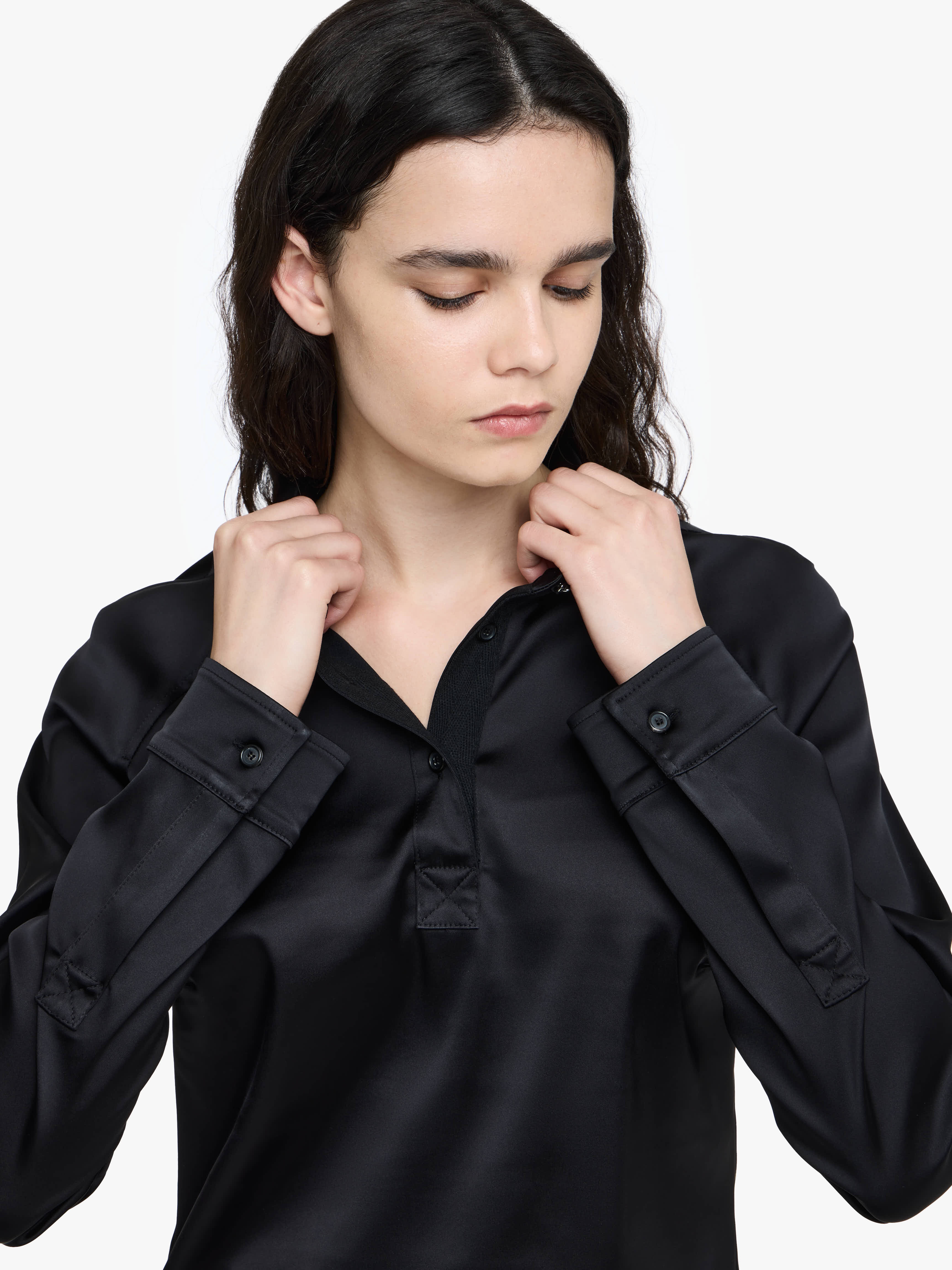 LONG SLEEVE POLO TOP - 4