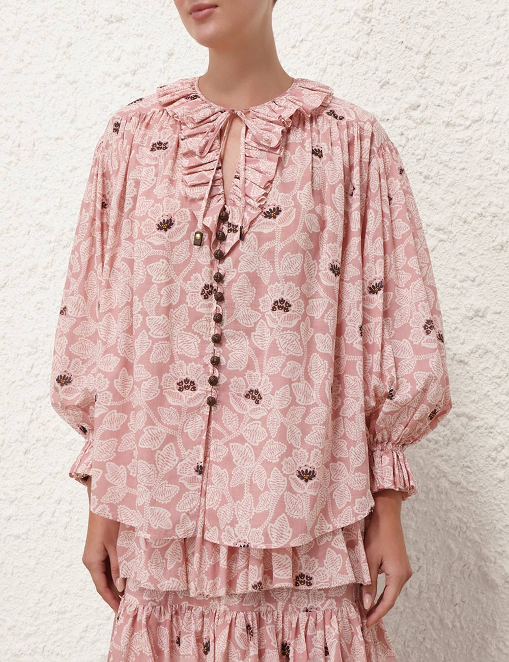 OTTIE RUFFLE NECK TOP - 5