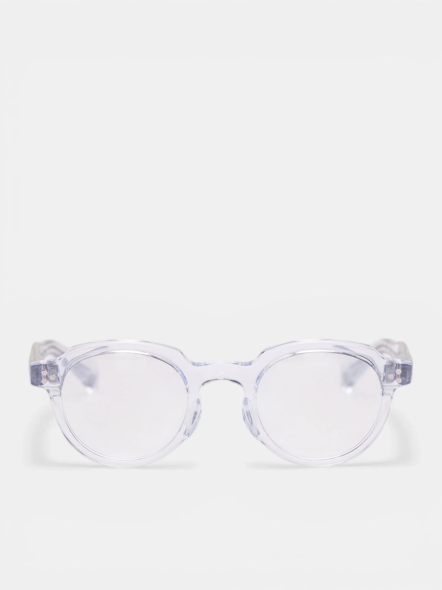 Transparent Engraved Crown Panto Glasses - 1