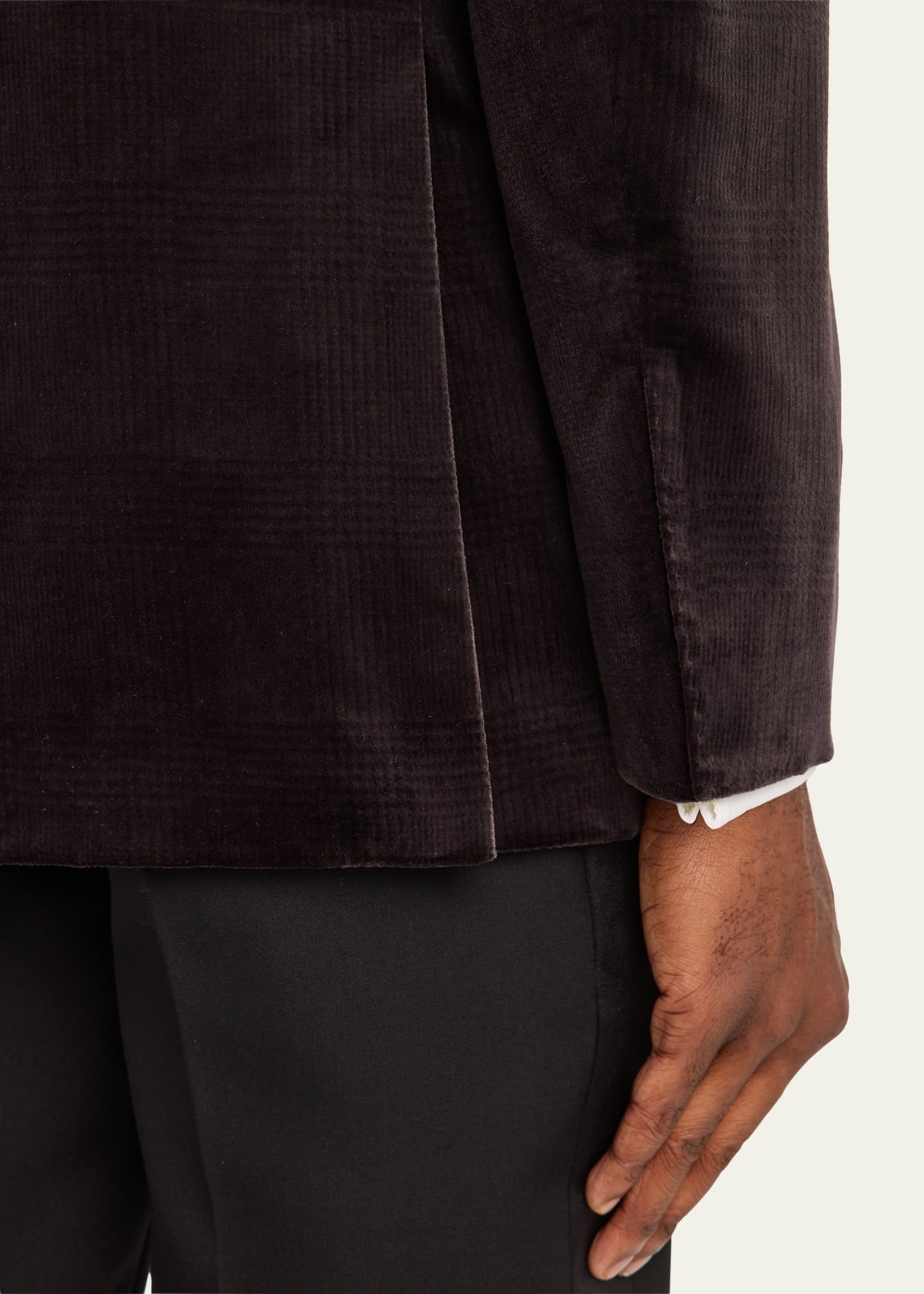 Men's Plaid Velvet Sport Coat - 8