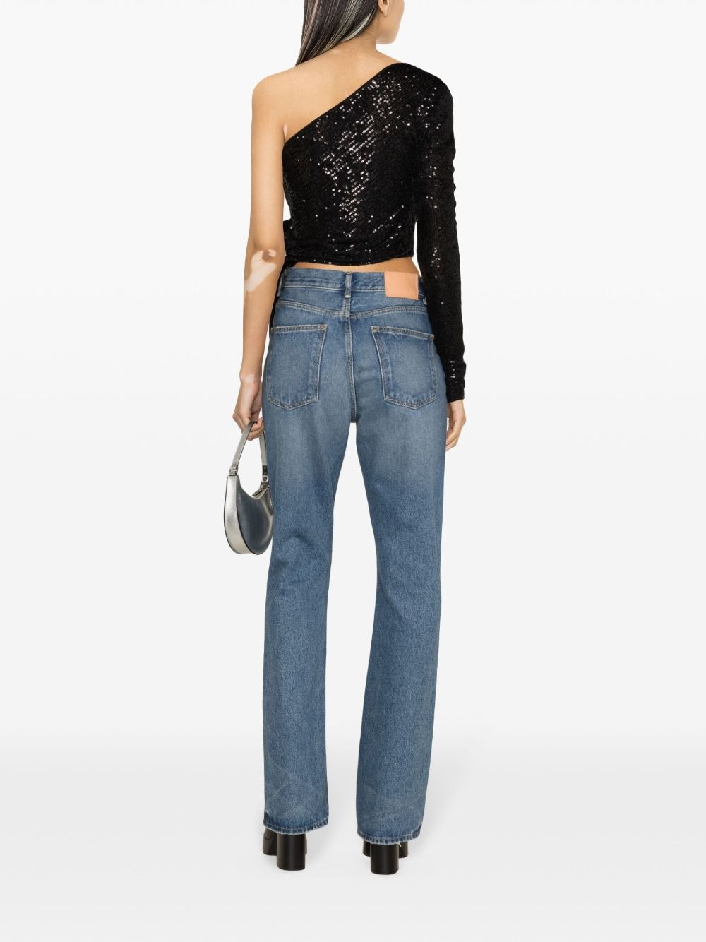 sequinned one-shoulder top - 4