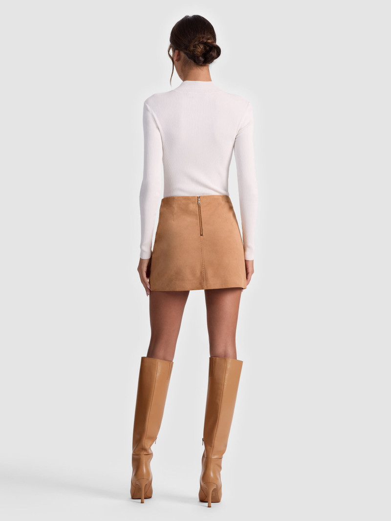 Alice + Olivia RILEY SUEDE MINI SKIRT outlook