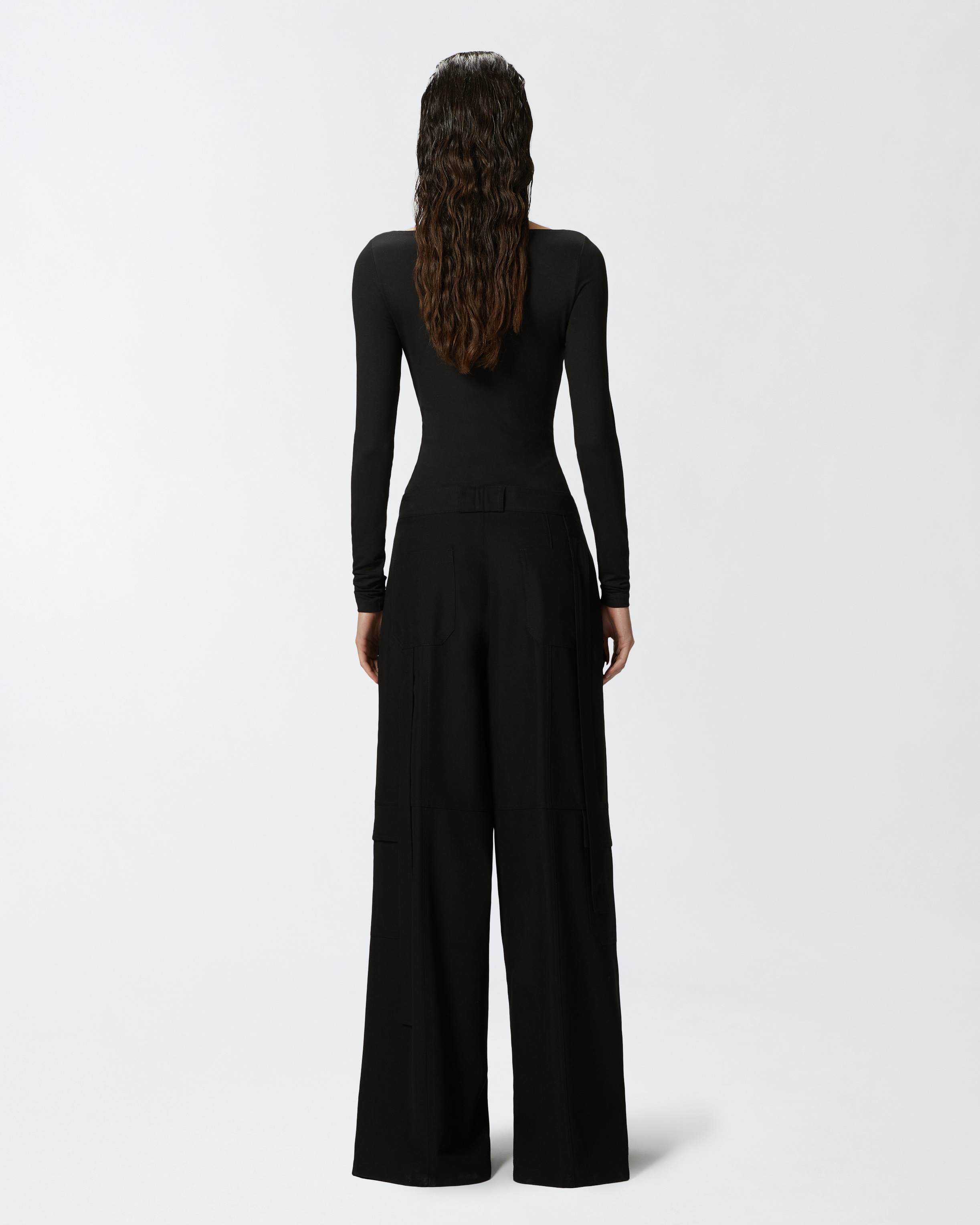 FLOWING WIDE-LEG CARGO TROUSERS - 4