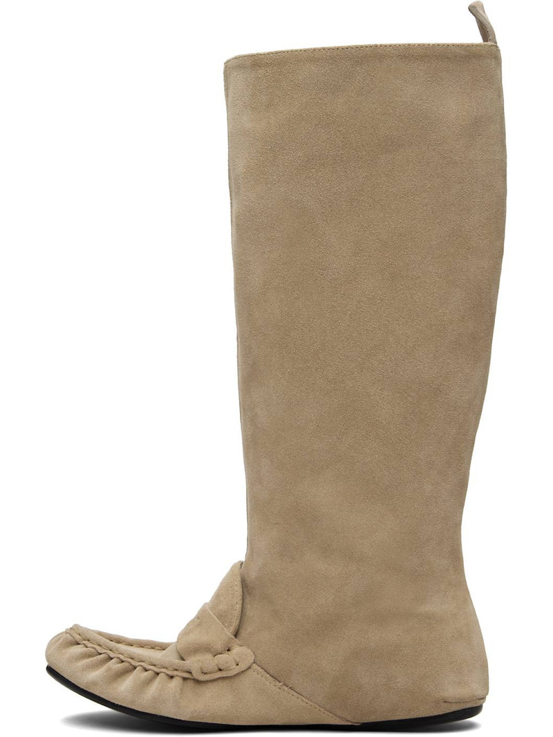 Acne Studios Beige Slouch Saddle Tall Boots outlook