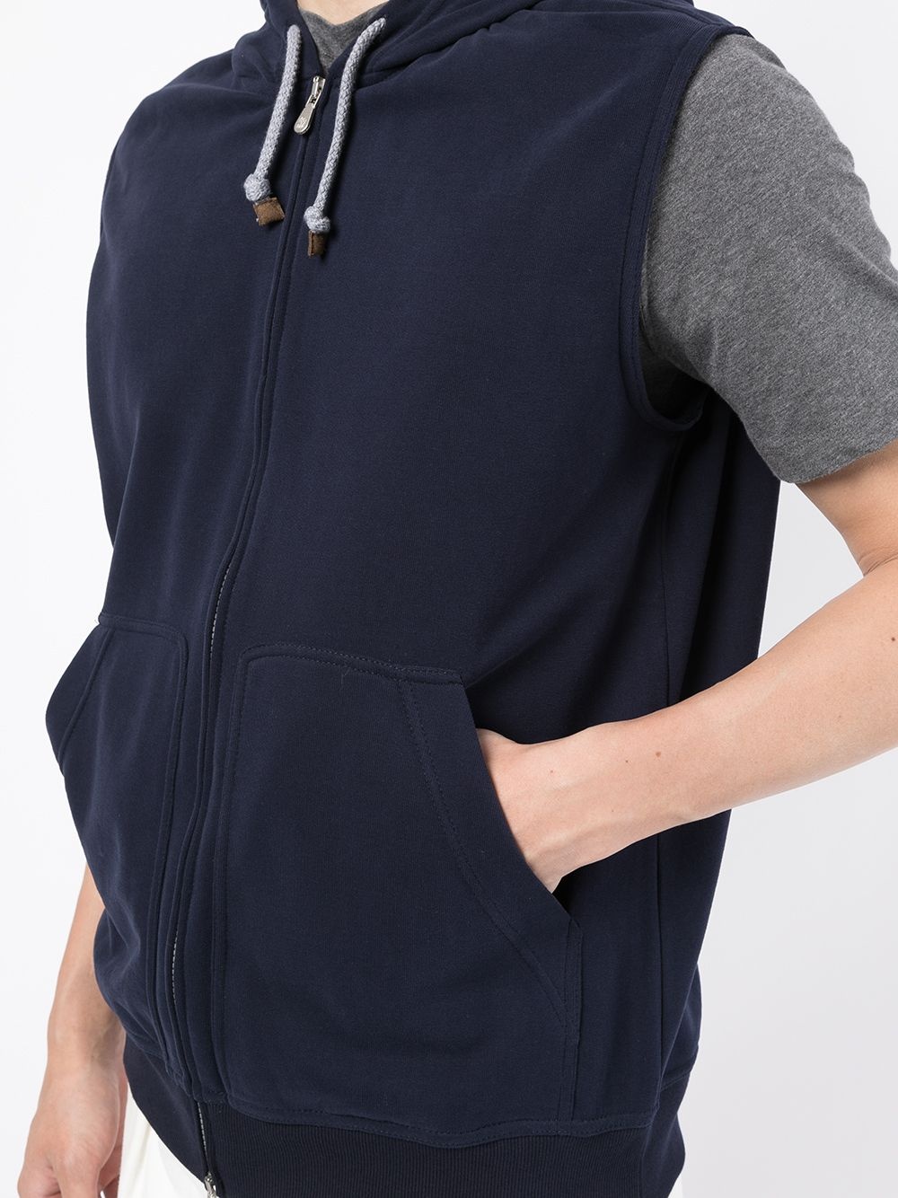 sleeveless zip-up hoodie - 5