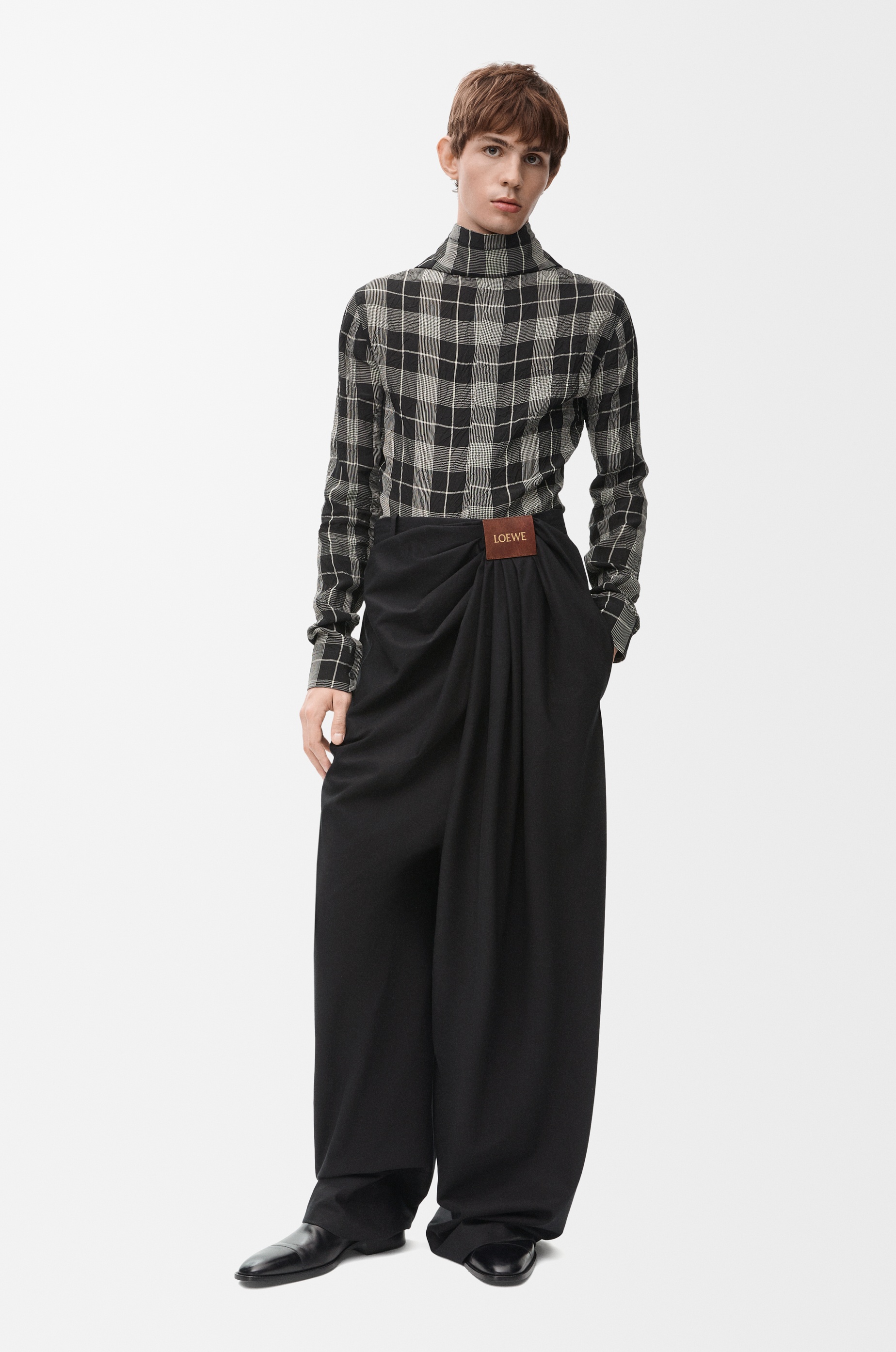Draped trousers in cotton and silk - 2