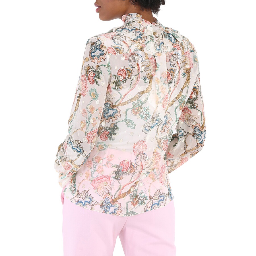 Chloe White Printed Blouse - 3