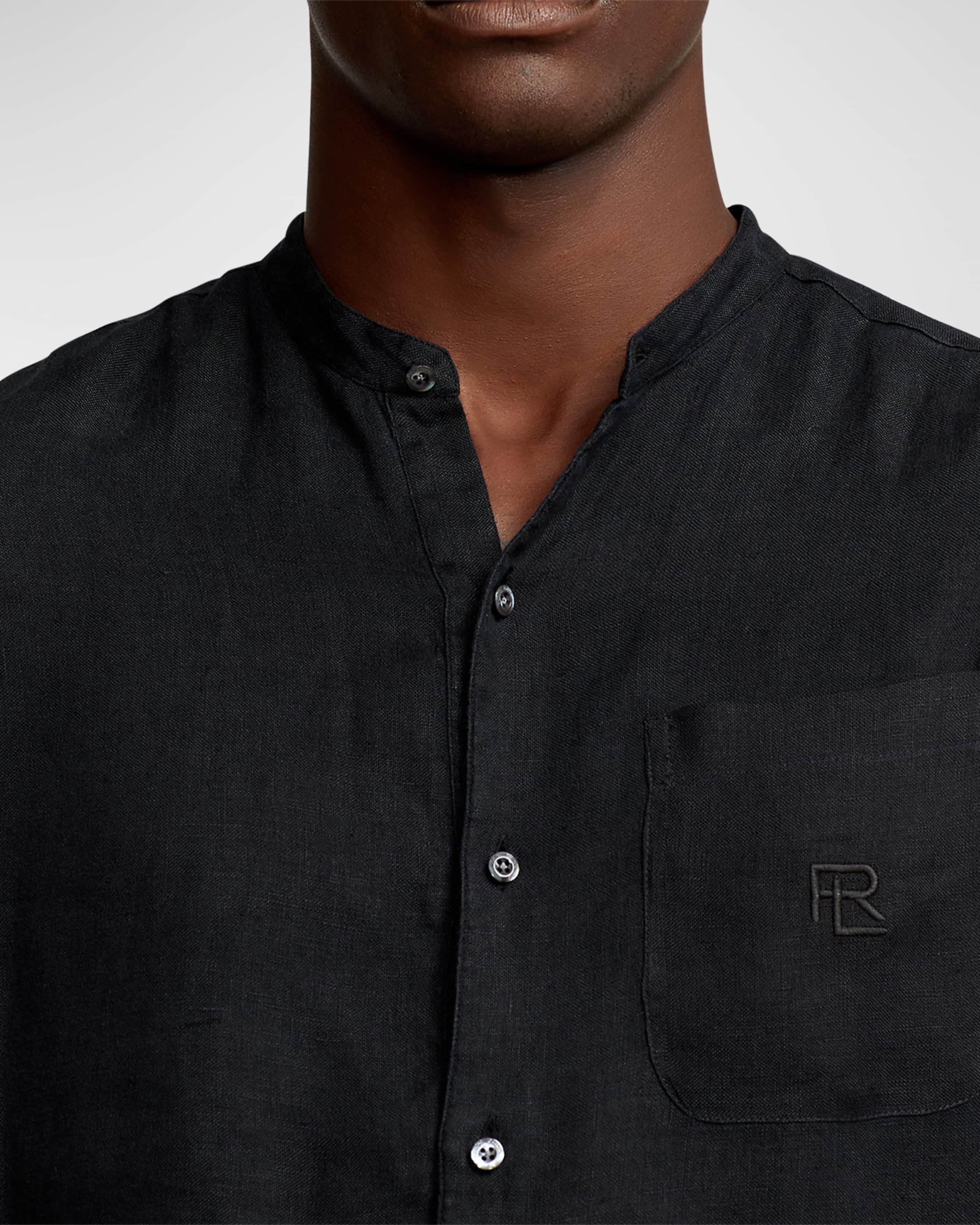 Men's Ryland Textured Linen Popover Shirt - 6