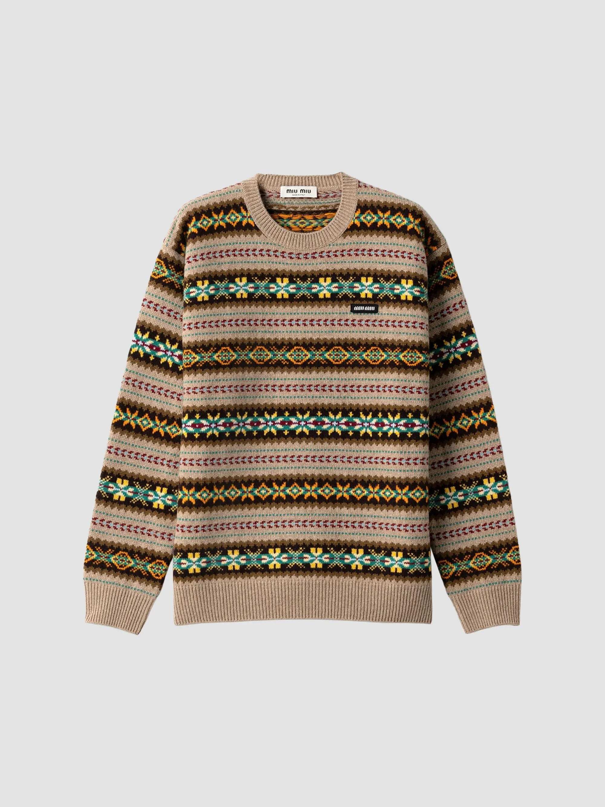 Women's Wool Sweater - Beige Khaki - 1