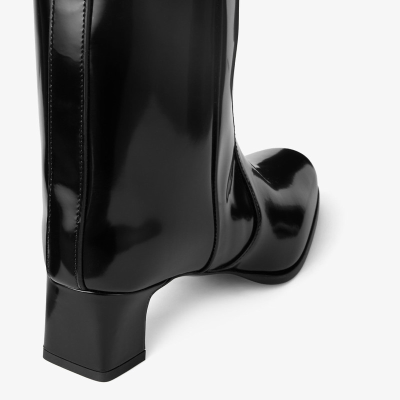 Caly Mid 45 Black Polished Calf Leather Ankle Boots 4