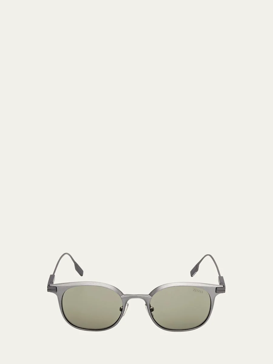 Men's Round Metal Sunglasses - 1