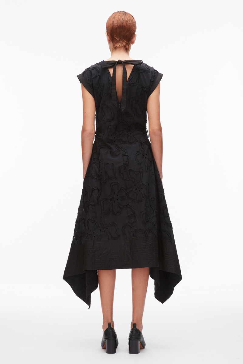 Embroidered Belted Midi Dress with Handkerchief Hem 4