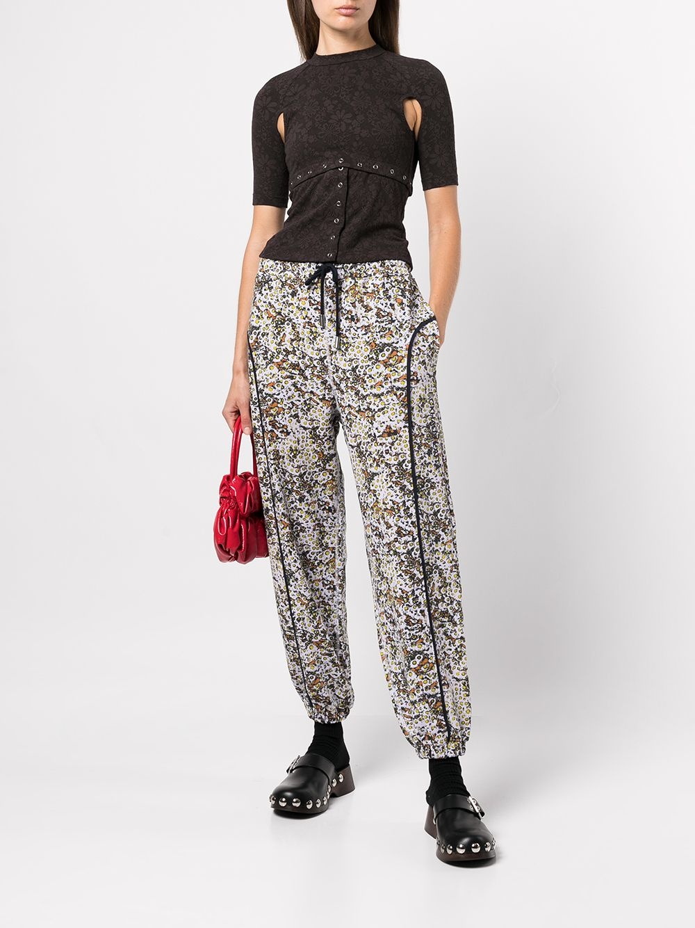 graphic-print fleece sweatpants - 2