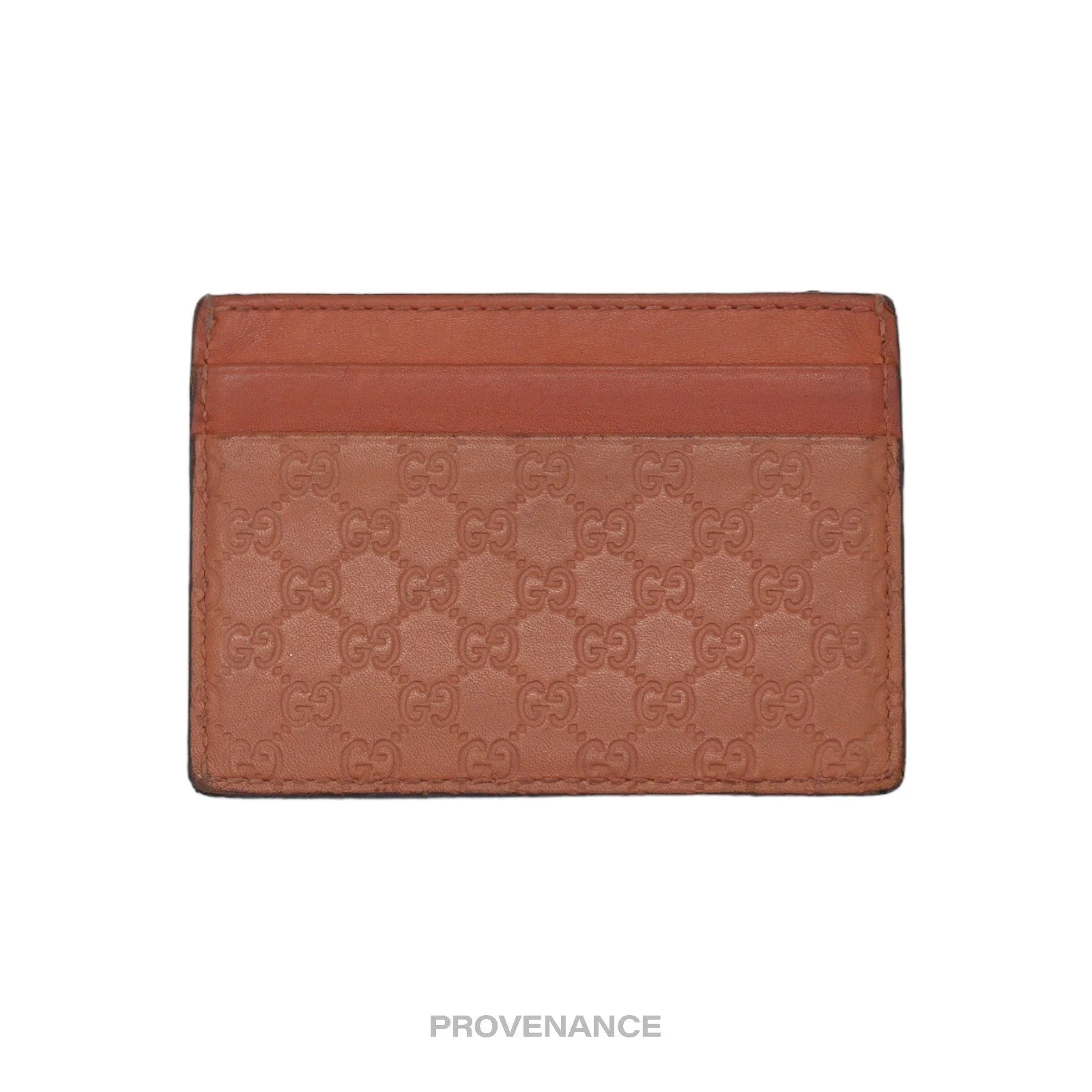 Gucci Card Holder Wallet - Peach MicroGuccissima Leather - 1