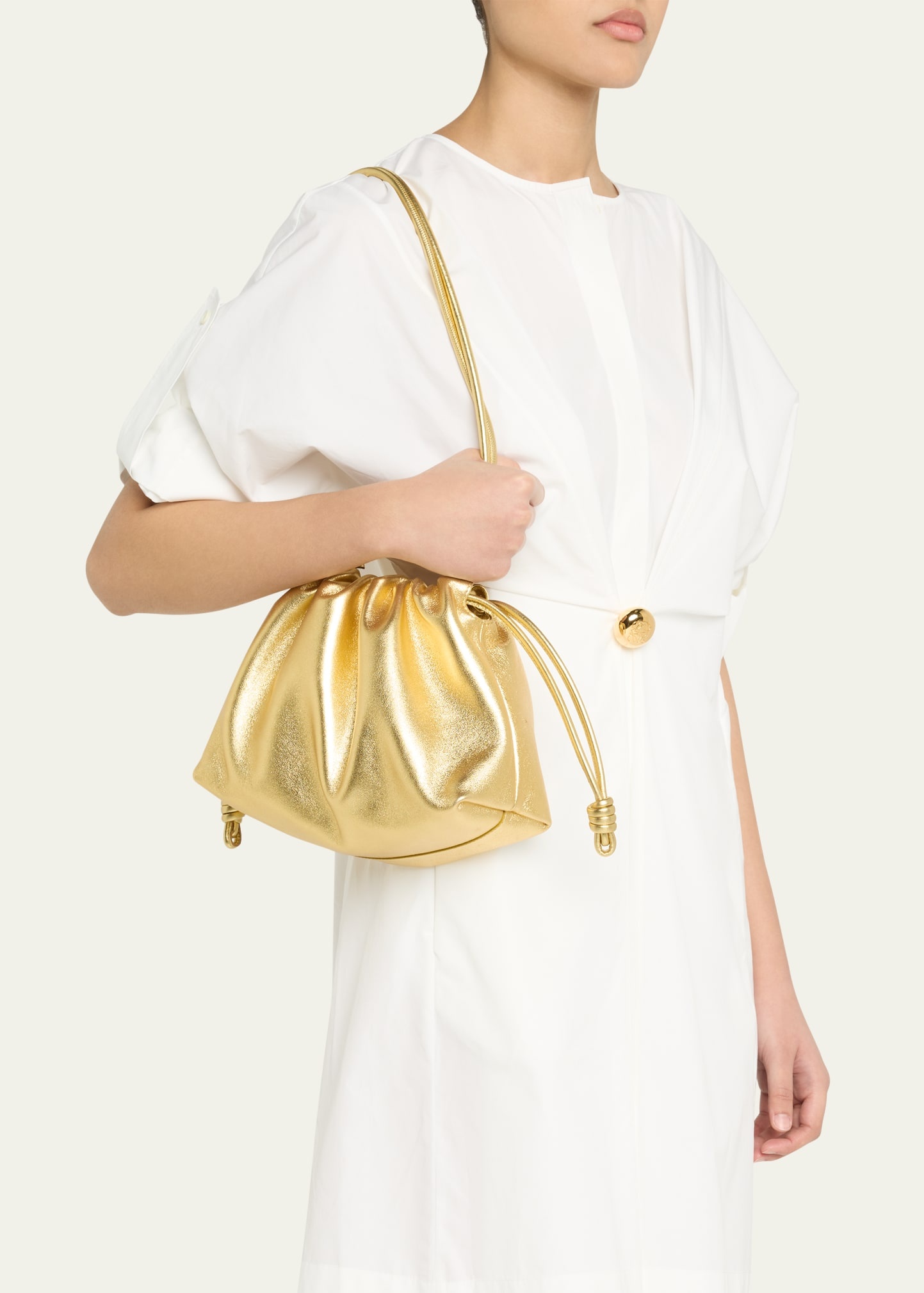 Flamenco Metallic Leather Shoulder Bag - 2