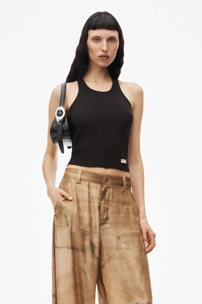 wide-leg pant in workwear trompe-l'oeil print 6