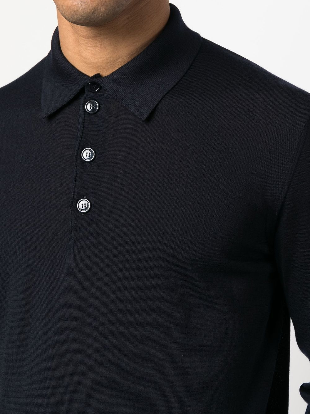 button-front long-sleeved polo shirt - 5