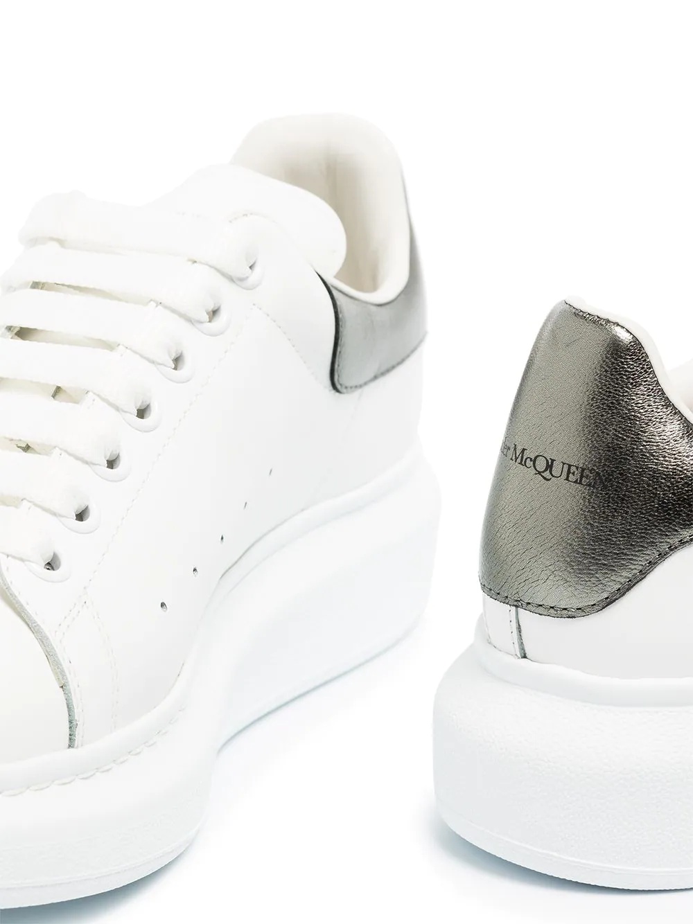 Oversized metallic leather sneakers - 3