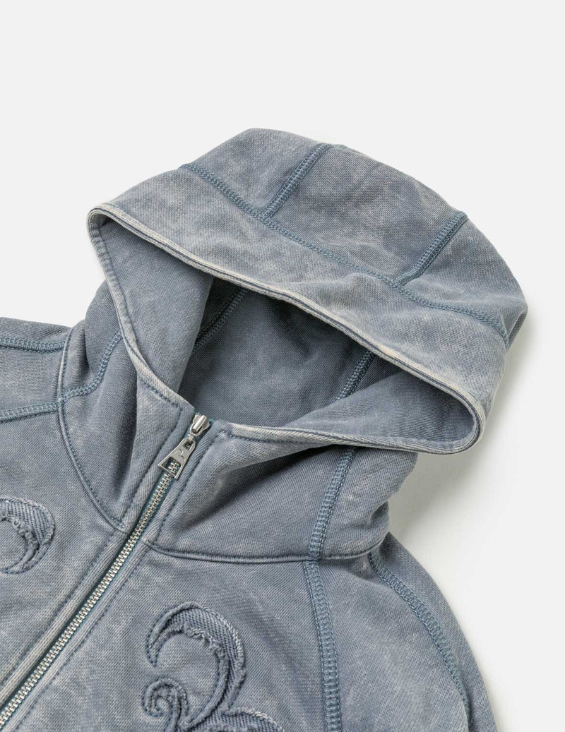 Reversed Fabric Cropped Hoodie 7