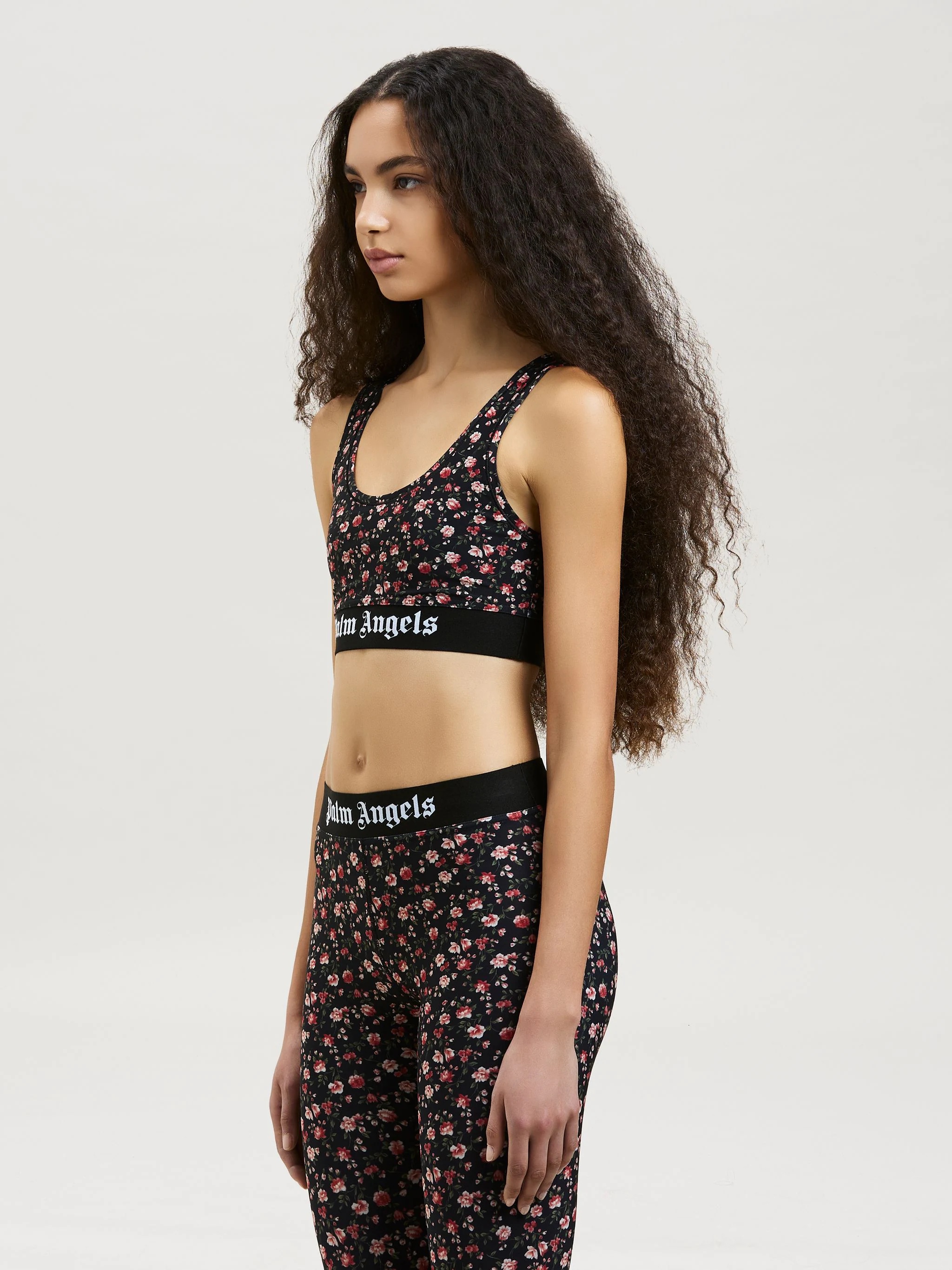 FLOWERS PRINT LOGO SPORT BRA - 4