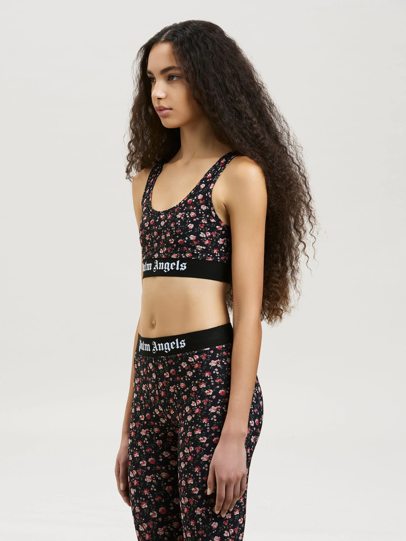 FLOWERS PRINT LOGO SPORT BRA 4