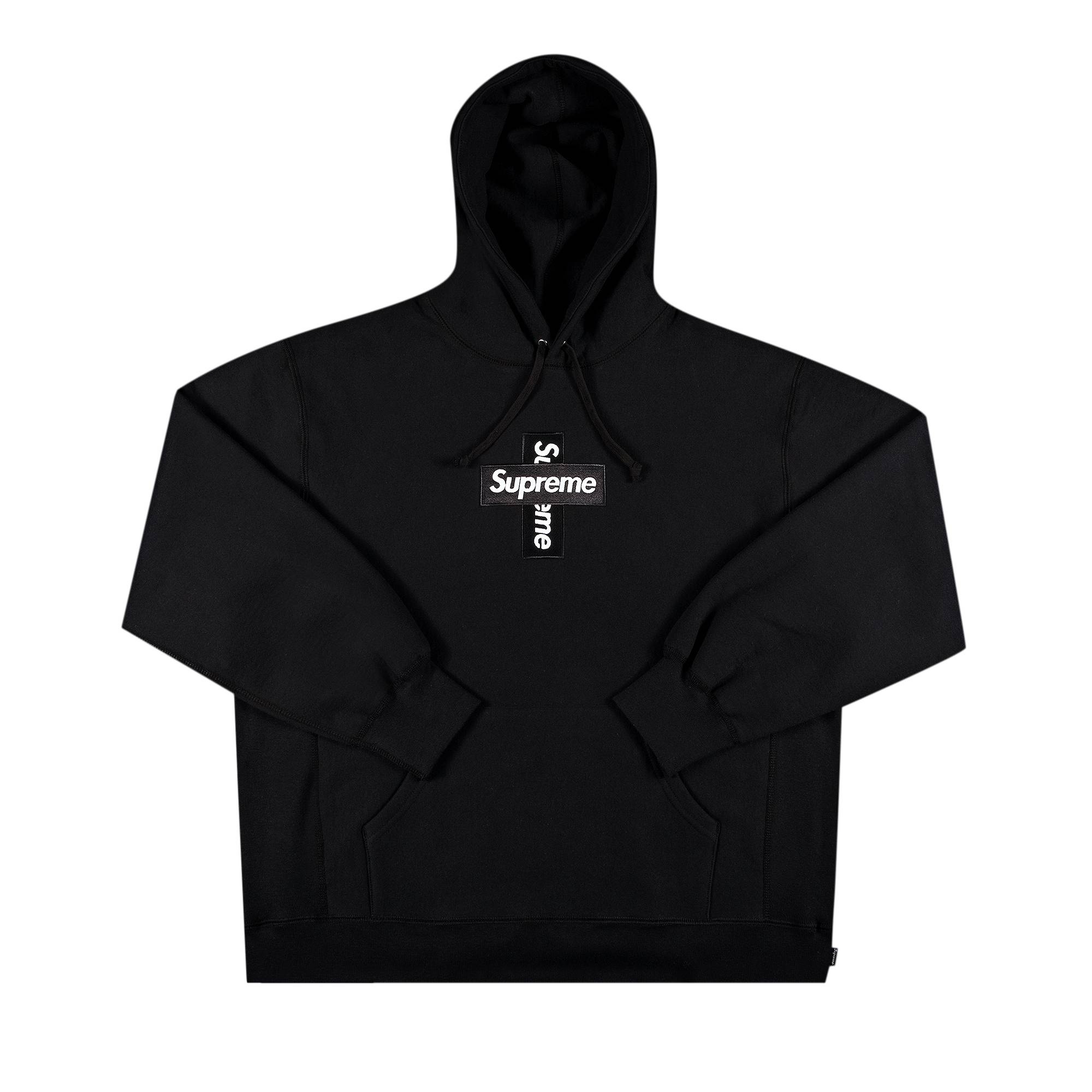 Supreme Cross Box Logo Hooded Sweatshirt 'Black' - 1