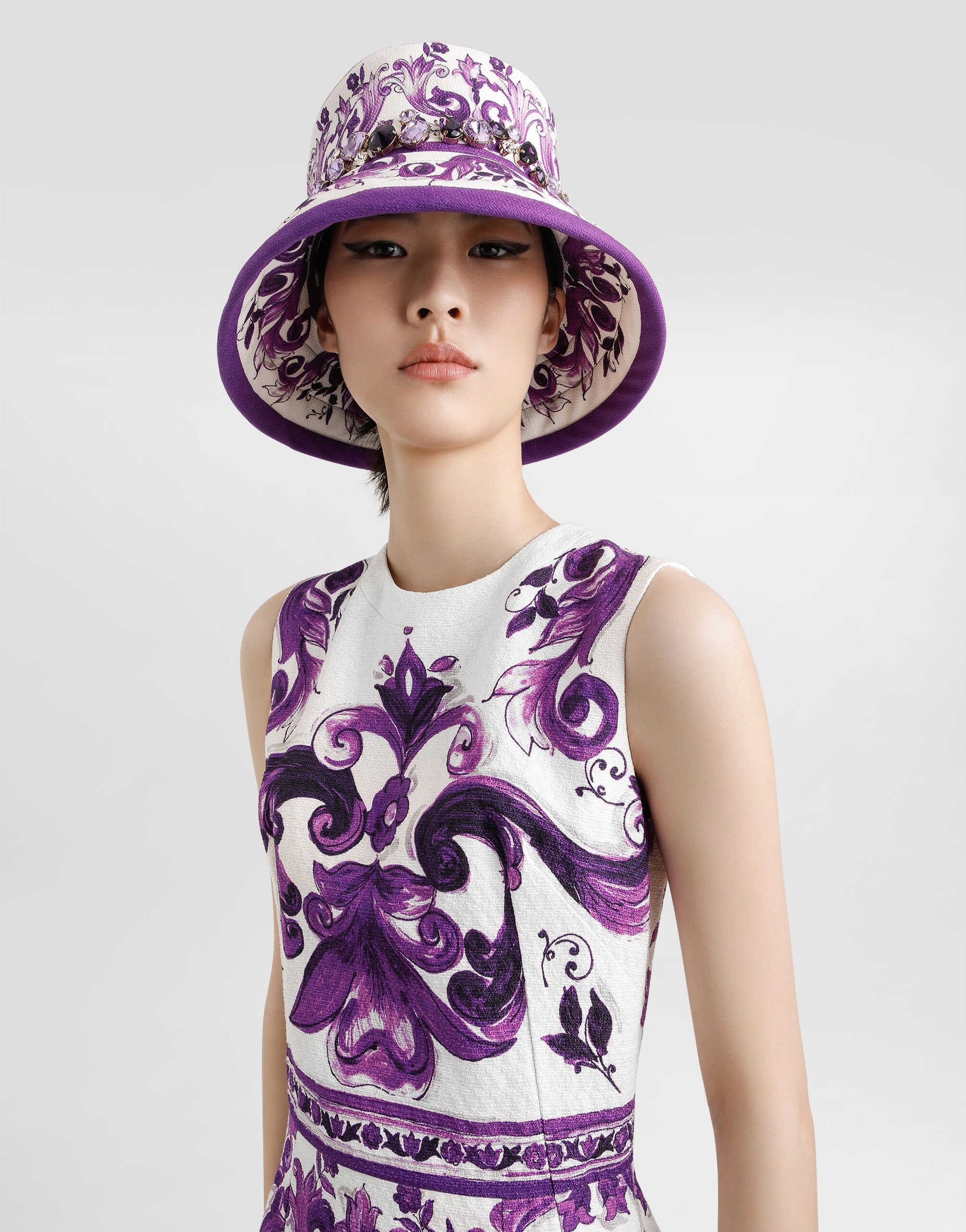 Majolica-print sleeveless dress - 4