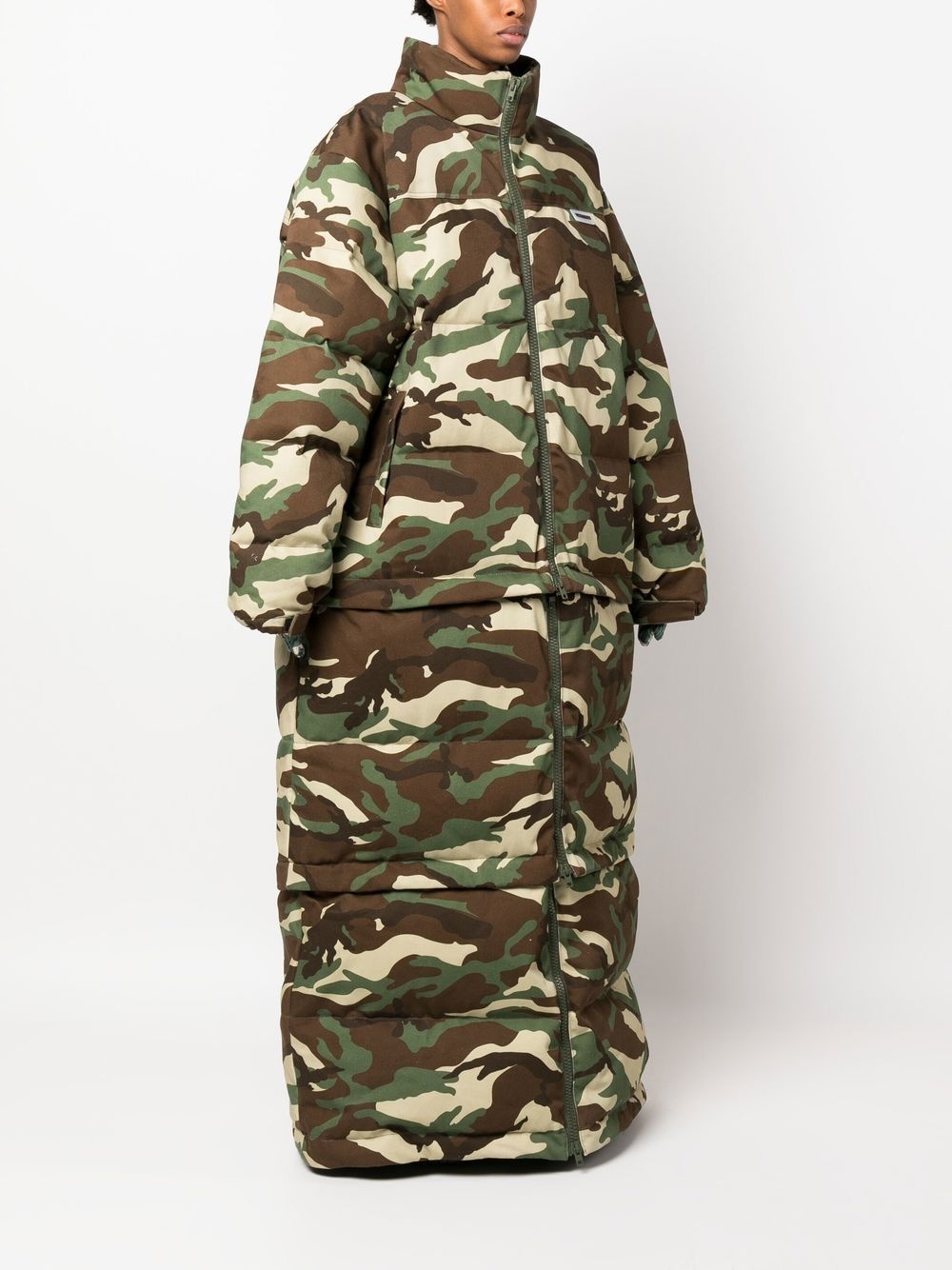 camouflage-print maxi padded coat - 3