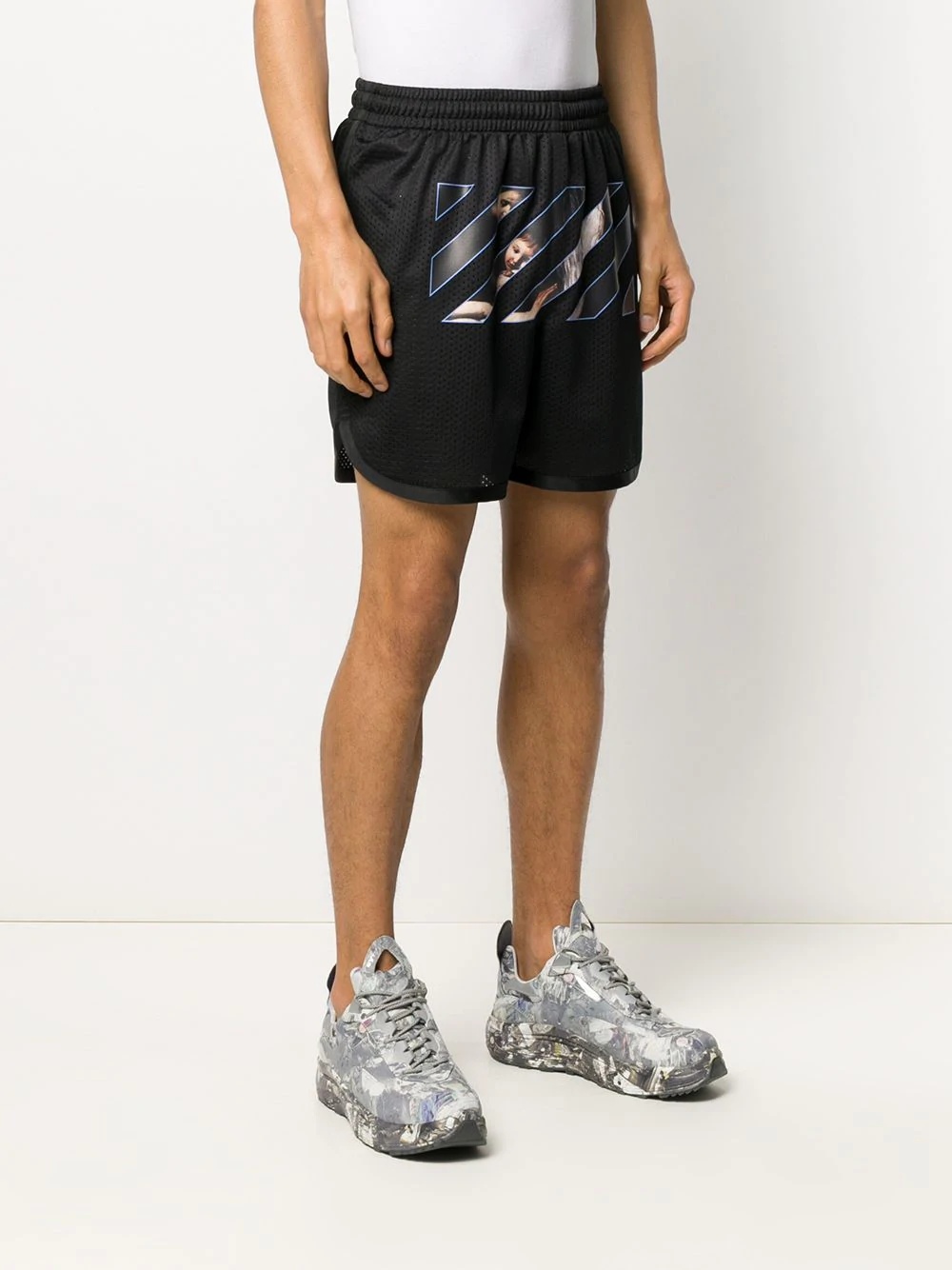 Caravaggio-print track shorts - 3